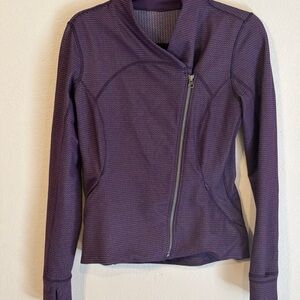 Lululemon Athletica Precision Jacket Womens 10 Purple Chain Link Knit Full Zip